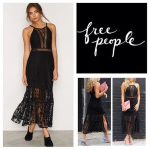 Free People Black Anastasia Maxi Dress